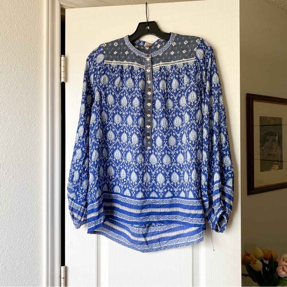 Spell & The Gypsy Collective Oracle Blouse Indigo Blue Boho Bohemian Small EUC - Picture 2 of 8